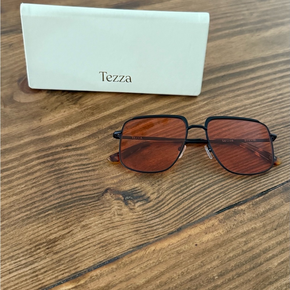 Tezza Sunglasses - The Stevie - Matte Black - Orange